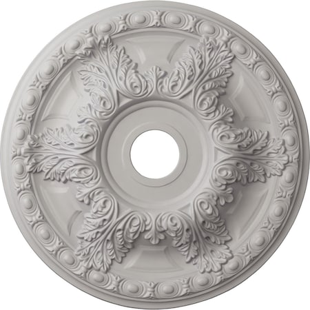 Ekena Millwork Granada Ceiling Medallion (Canopies up to 7 1/8"), 23 3/8"OD x 3 5/8"ID x 2 1/2"P, Ultra Pure White CM23GAUWF